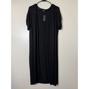 Torrid Long Cardigan 0 / Large / 12 Long Open Front Duster Ruched Short Sleeves